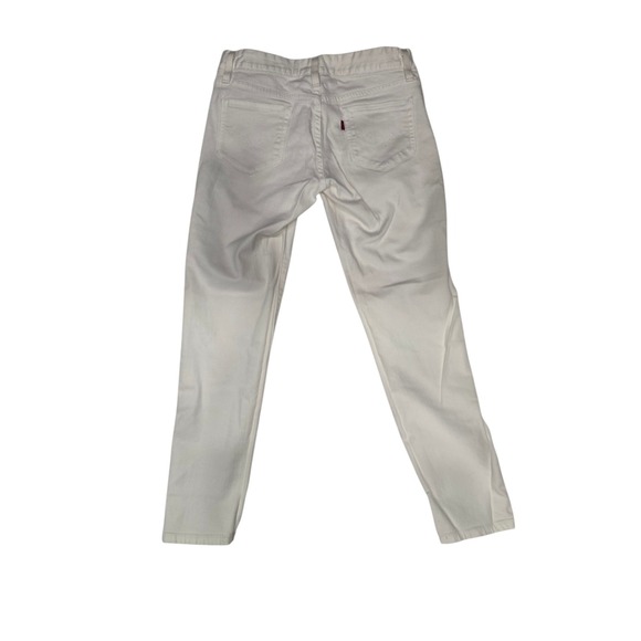 Levi's Women's White Denim Jeans Size 2 W26 Slim Tapered Stretch Mid Rise - Picture 2 of 8